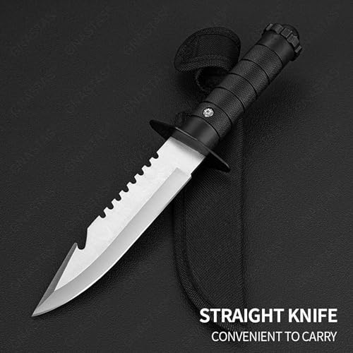 Image of Premium Carbon Steel Kitchen Knife with Protective Cover | Sharp Black Utility Knife for Cutting Fruits, Vegetables & Meat | Ergonomic Handle (Silver)