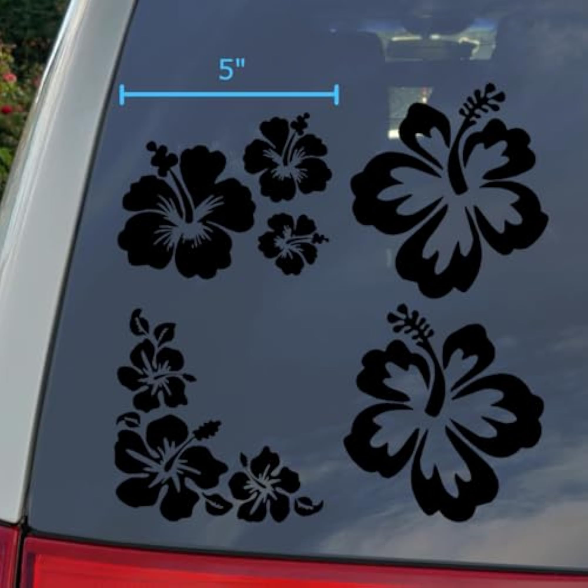 Hibiscus Decal 4 Pack, Hawaiian Hibiscus Flower Decals