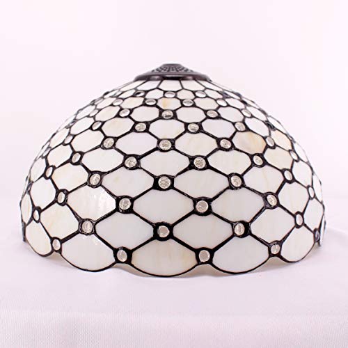 Image of WERFACTORY Tiffany Ceiling Light Fixture Stained Glass Semi Flush Mount 16 inch