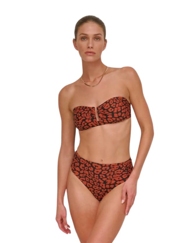 DKNY Women's Set ̶ U-Wire Bikini Top & Mid Rise Shirred Bottom with Tummy Control