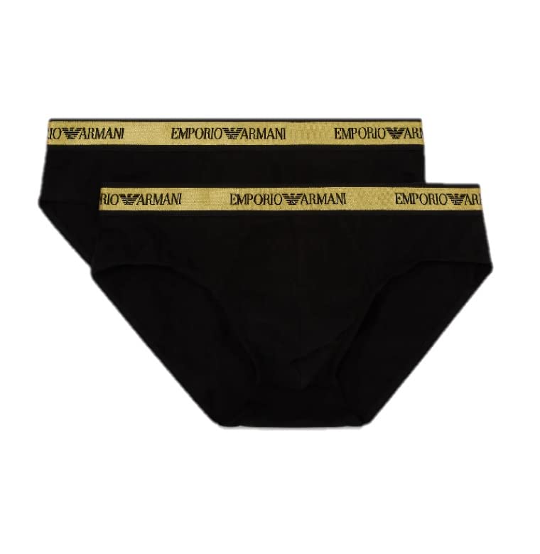 Emporio Armani Men's Shiny Logo Band Elastic Band Letter Briefs