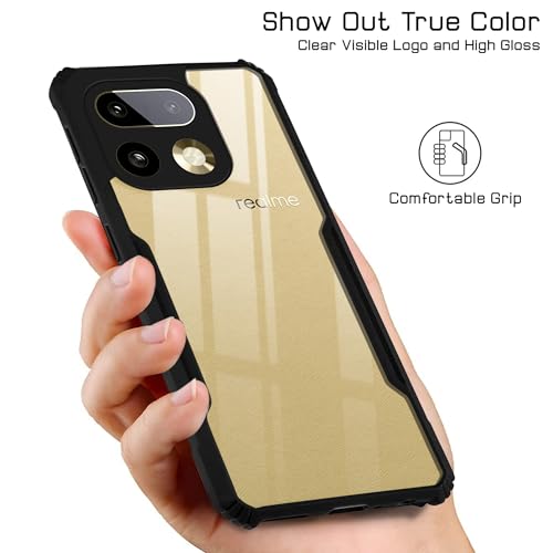 Image of Jkobi Hybrid Back Cover Case for Realme 16 Pro Plus 5G (Shockproof with Polycarbonate Clear Panel | Professional Black)