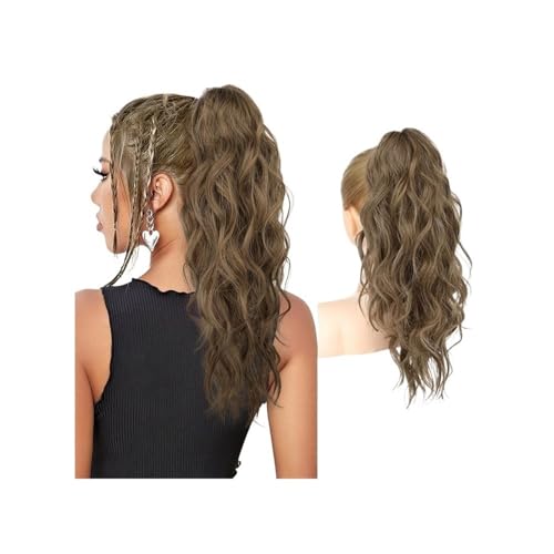 Coleta Postiza Extensión de cola caballo, garra ondulada rizada, Clip varias capas en postizo, pelucas sintéticas aspecto Natural esponjosas for mujeres ponytail extension(M18-30,18inch)