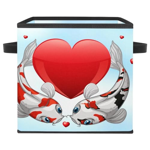 Panier de rangement en tissu poissons Koï pour organiser la chambre et les vêtements