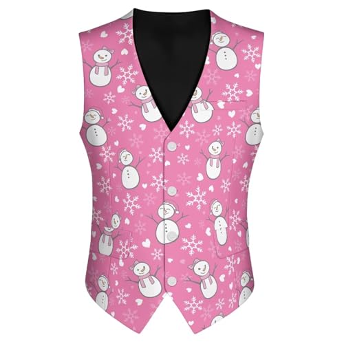 Mens Christmas Suit Vest Slim Fit Button Western Vests with Pocket2