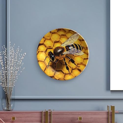 Plato Decorativo de Porcelana Bone China Amarillo Miel 7 pulgadas miniatura 5