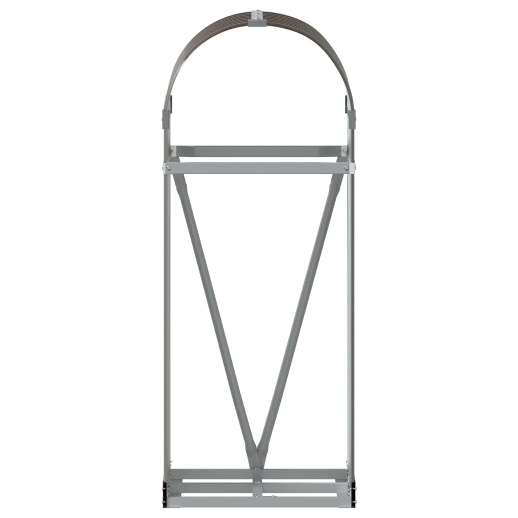 Kaminholzunterstand Braun 40x45x100 cm Verzinkter Stahl mit Wandhalterung für stabile Holzlagerung im Außenbereich, wetterfestes Holzregal für Kaminofen, Garten, Terrasse