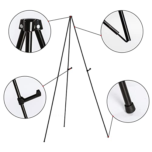 SYOSI 2 Pack Easel Stand for Wedding Sign, 63" Easel Stand Adjustable Easels for Display Painting Easels Large Floor Metal Easel Tripod with Portable Bag Fit for Lobby Exhibition