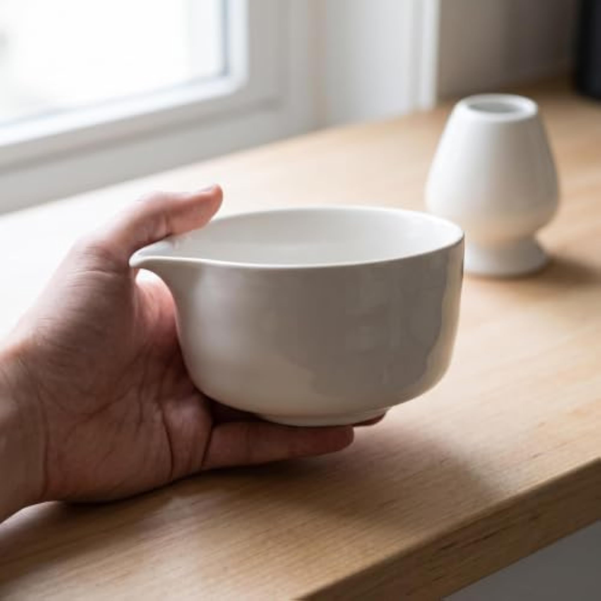 Ceramic Matcha Whisk Holder and Bowl Set Matcha Green