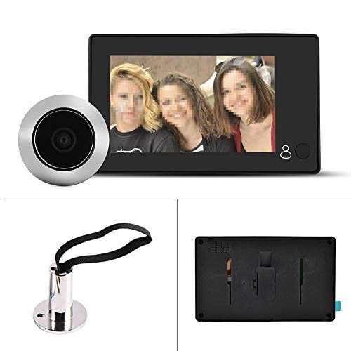 Sonnette de Porte Vidéo Intelligent, 4.3" TFT Moniteur Numérique 140° Grand Angle Vision + 2 MP Judas de Surveillance Caméra de Sécurité pour la Maison