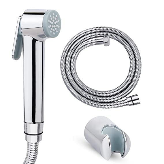 Cliquin KSHF2210 ABS Health Faucet with SS-304 Grade 1 Meter Flexible Hose Pipe and Wall Hook Health Faucet?(Wall Mount Installation Type)