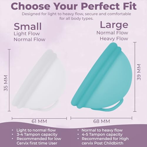 Image of Reusable Menstrual Disc (2 Pack) - Soft Medical Grade Silicone Period Disc for Light & Heavy Flow, Leakproof 12-Hour Protection, Easy Removal, Menstrual Cup, Tampon & Pad Alternative, Two Sizes