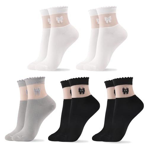 Image of Womens Cotton Crew & Ankle Socks, Cute Smiley Face Funny Character Size 6-9
