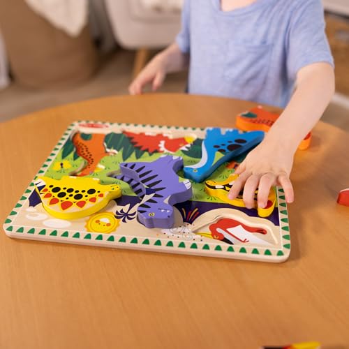 Image of Melissa & Doug Dinosaur Wooden Chunky Puzzle (7 pcs) - FSC Certified (Pack of 12)