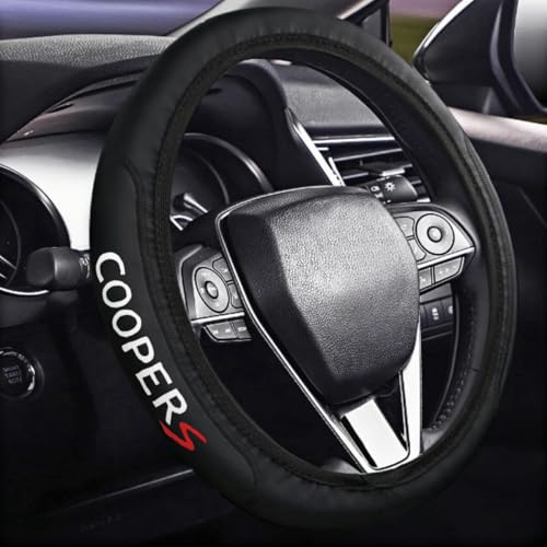 Car Leather Steering Wheel Cover Anti-Slip Steering Wheels Accessories Compatible with Mini Cooper Accessories