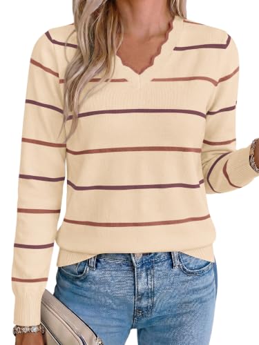 BTFBM Womens Sweaters Striped Pullover Tops - image 1