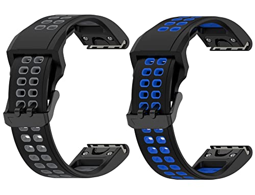 SHEAWA for GARMINガーミン Approach S70 47mm/S62/Forerunner 965/955 バンド ベルト 2点セット 交換バンド 通気性に優れ シリコン 互換品 Fenix8 47mm/7 Pro/7/Instinct2