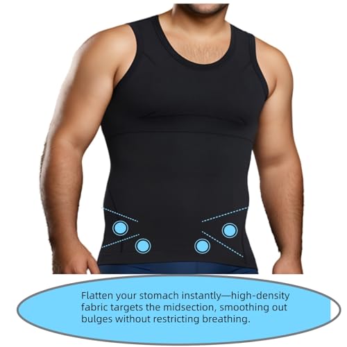 Mens Slimming Body Shaper Shirt, Gynecomastia Compression Tank Top, Shapewear Tummy Control Undershirt4