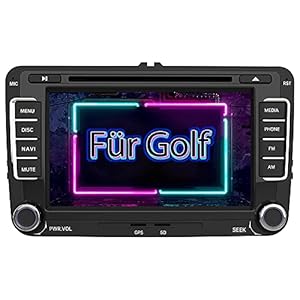 AWESAFE radio voor VW Golf 5 Golf 6, 2DIN autoradio met Mirrorlink, 7 inch touchscreen monitor, SD, USB, CD DVD en Bluetooth