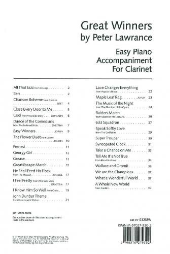Great Winners for Clarinet ( Piano Accompaniment only )      Sheet music