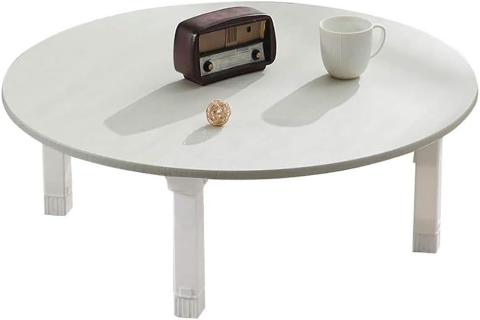 Folding Round Table, Japanese Style Low Table, Coffee Table, Dining Table, Small Desk for Tatami Bedroom Bay Window Tea Room, Household Kang Table (Color : White Marble Pattern, Size : 70x30cm)