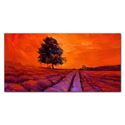 Décoration murale en verre 100x50cm pour illuminer une pièce sombre avec un arbre fleuri