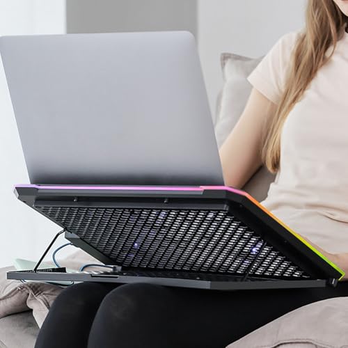 Base para Laptop Gaming Zunate con 10 Ventiladores RGB miniatura 2