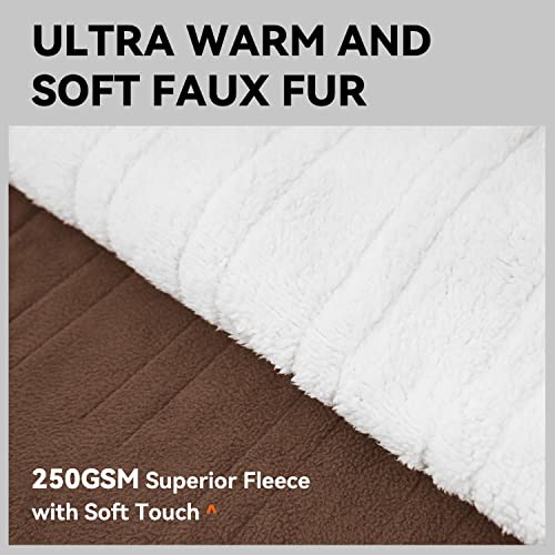 Electric Throw Blanket With 5 Heating Levels & 4 Hours Auto Off, Sherpa & Polar Fleece Heated Throw Blankets 50"×60", Etl Certified And Machine Washable, For Home&Office Use (Chocolate) #TOP3