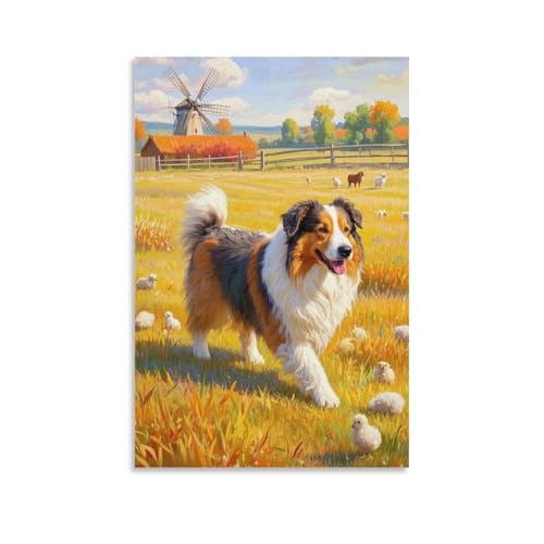 Vieux Berger anglais impression sur toile deco salon 50x75cm