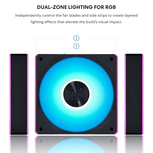 Lian Li UNI Fan CL120 ARGB 120mm PWM Fans - Triple Pack (Reverse Blade) - 2.4 GHz Wireless Signal RGB & PC Case Fans Control - Daisy-Chain - Controller Included and Required - Black (12RCL1W3B) 2