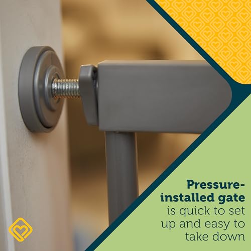 Image of Safety 1st Walk Through Baby Gate with Door, Adjustable Pressure Mount Lift, Dog Gates, Fits 29 inch-38 inch Wide, 1-Pack, Silver