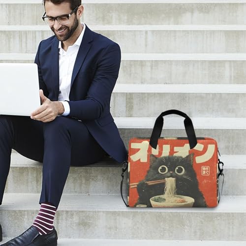 Bolso tipo maletín para laptop con patrón de gato japonés miniatura 3