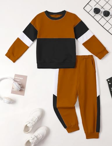 Image of Toddler Boy Clothes Long Sleeve Hoodie Sweatsuits Tops and Pants 2Pcs Boys Fall Winter Outfits Set