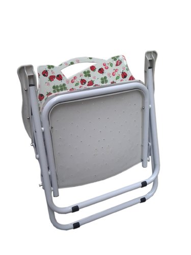 Image of AMAZE Foldable Kids Baby 1 Table-2 Chair Set-Multipurpose Study, Dining, Play, Writing & Craft Activity Table|Powder Coated Iron Frame, Portable & Space Saving- Strawberry Print
