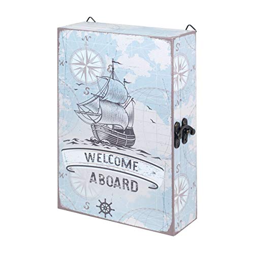 SIGRIS Decor and Go Caja Llavero Barco Cuelgallaves Marinero Y Náutico Adorno Pared Material Principal DM Forrado Poly