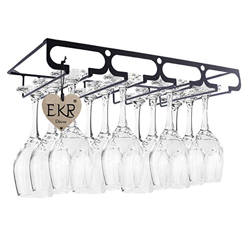 EKR Under cabinet wine glass rack holder dining storage dinner stemware racks organizer