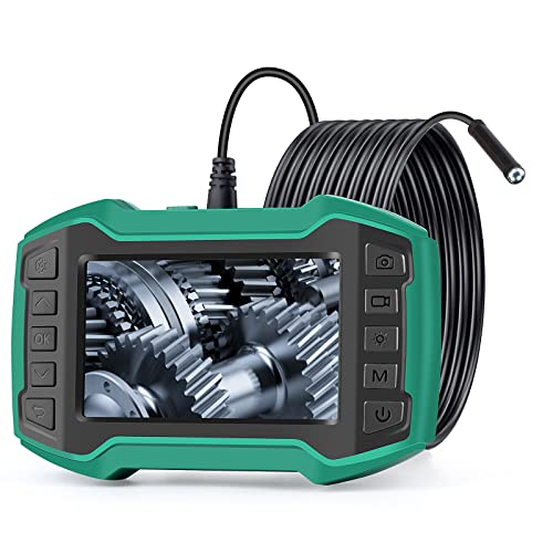 Borescope Inspection Camera, FANTRONICS Rechargeable Industrial Handheld Borescopes with 1080P HD 4.5inch IPS Screen, 32GB TF Card, 8 LED Lights, Semi Rigid Snake Cable Camera(16.4FT)