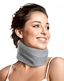 BETOVIN Neck Brace Cervical Collar - Neck Support Brace for Sleeping, Soft Foam Wraps Keep Vertebrae Stable and Aligned for Relief of Cervical Spine Pressure for Women & Men, (12.6-15.8 Inch) Grey