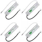 4 Pack LED Drivers - 60W, Waterproof IP67, 90V-260V AC to 24V DC Power Supply for LED Strip Lights