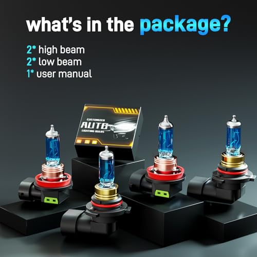 Image of XFLHEHD Fits for 2011-2020 Honda Odyssey Halogen Headlight Bulbs Combo, Ultra Bright 5000K White High Low Beam Headlight Bulbs, Plug and Play, 4 Pack