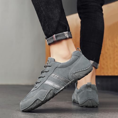Image of Runscbk Men's Retro Handmade Suede Chukka Shoes with Arch Support,Fashion Casual Lightweight Outdoor Sneakers for Hiking Trailing Commuting