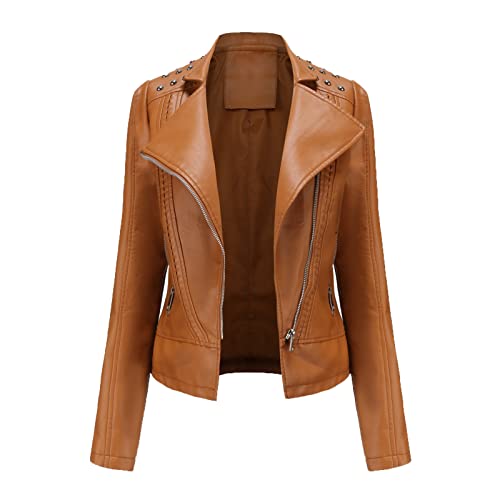 Manteau de motard à rivets et zips pour sculpter votre silhouette