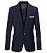 Benibos Mens Slim Fit Casual One Button Blazer Jacket (S, 302 Navy)