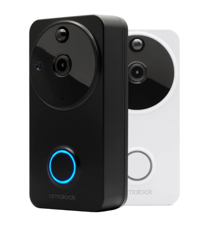 AMALOCK DB101 Wireless Wi-Fi Video Doorbell c/w Door Chime - Black