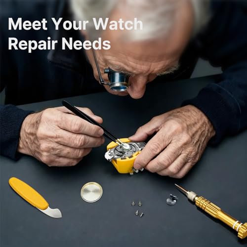 Image of EasyTime Watch Case Opener Tool: Battery Replacement Kit for Back Removal | Complete Watch Back Remover Tools - Easy to Repair Your Watch with Screwdriver & Instructions - No Extra Help or Cost Needed