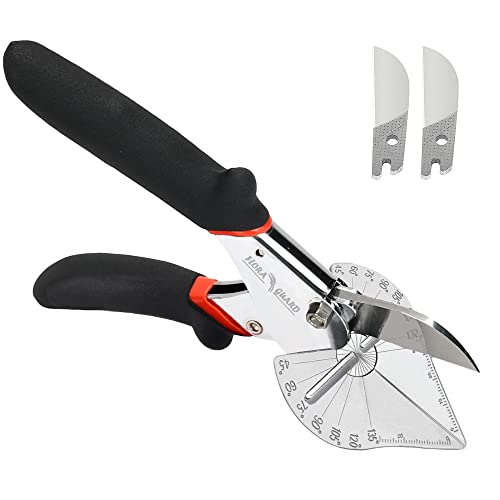 FLORA GUARD Cisailles à angle - Cisailles à onglets multi-angles de 45 à 135 degrés, ciseaux d’angle pour couper le bois tendre, le plastique, le PVC et...
