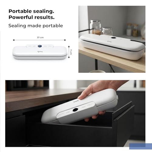 Image of Lifelong Vacuum Sealer Machine for Food Packing with Vacuum Bags | Automatic Seal with Compact Design & Digital Display | Portable Food Sealer, One-Touch Operation, Airtight Storage Preservation
