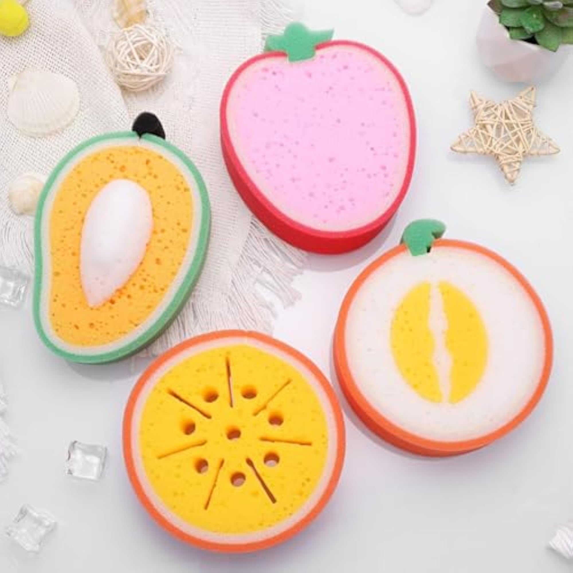 Soft Foam Fruit Shape Bath Shower Sponge, 1pc