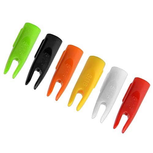 Lamehfyo 50 Pack Archery Arrow Nocks 5/16" Plastic Insert Arrow Nocks Replacement Nock Outwear Arrow Tails Archery Arrow Shaft End Accessories (Black)