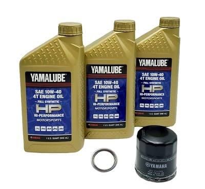 Image of Yamaha TENERE 700 (2021-2024) all Models Oil Filter Change Kit Yamaha Part# 5GH-13440-80-00 and 3 Quarts High Performance LUB-10W40-FS-12